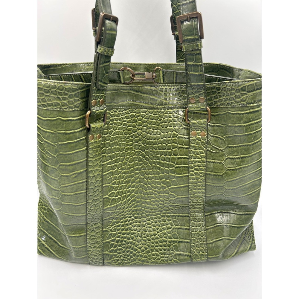 The‎ Limited Green Crocodile Embossed Tote Bag Faux Leather Adjustable Straps